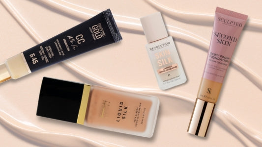 lady with foundation swatches on her cheek