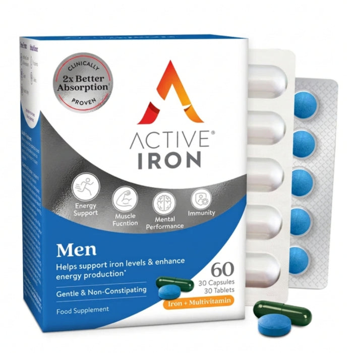 Active Iron Men 14mg + Multivitamin 30 Day Supply