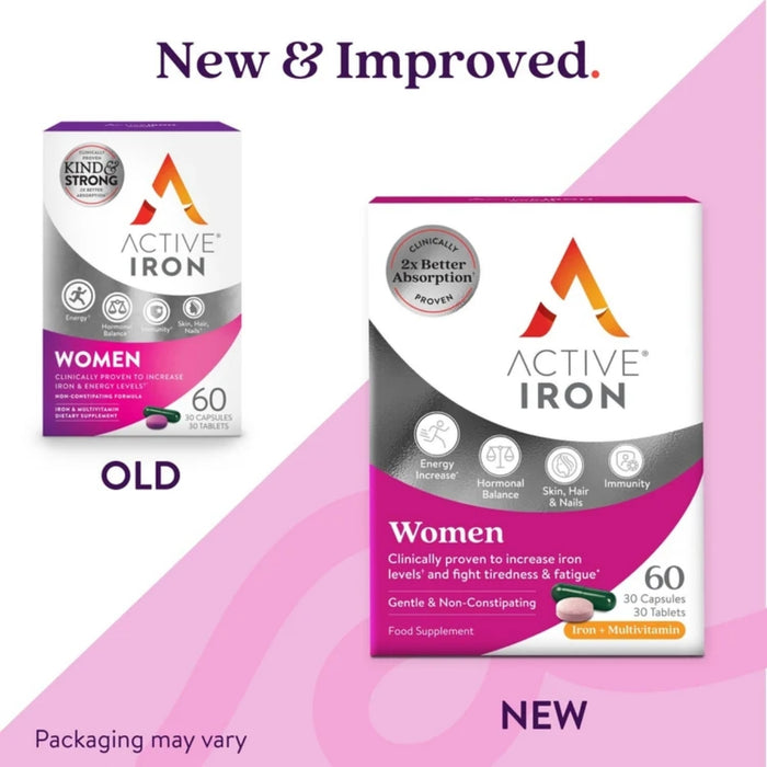 Active Iron Women 17mg + Multivitamin 30 Day Supply