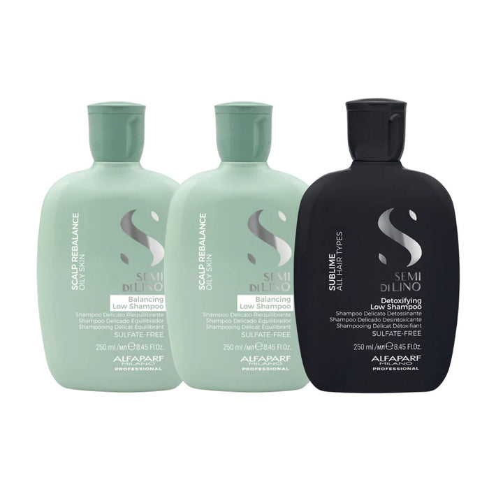 Alfaparf Milano Rebalance Balancing Low Shampoo Duo with Complimentary Alfaparf Detox Shampoo