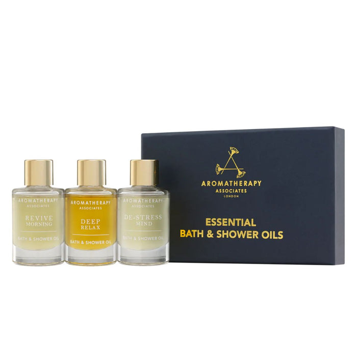 Aromatherapy Associates Essential Bath & Shower Oil Collection (Relax, De-Stress, Revive) 3 x 9ml