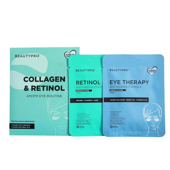 BEAUTYPRO Collagen & Retinol AM/PM Eye Routine 6 Masks