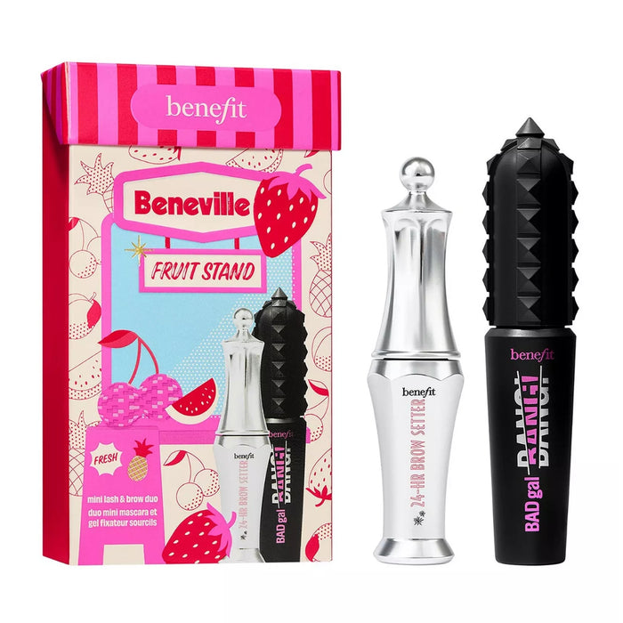 Benefit Beneville Fruit Stand Mini Lash and Brow Duo Gift Set with BADgal BANG! Mascara and 24-HR Brow Setter