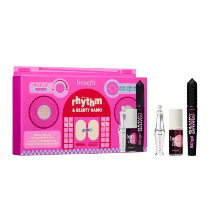 Benefit Rhythm & Beauty Radio Makeup Gift Set with BADgal BANG! Mascara, Benetint and 24-HR Brow Setter