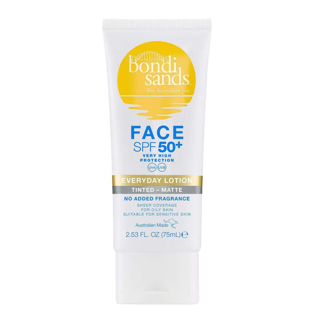 Bondi Sands Everyday SPF 50+ Fragrance Free Face Tinted - Matte 75ml