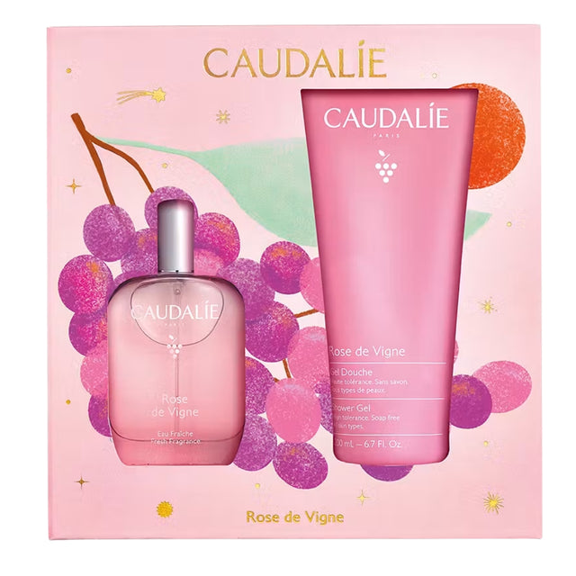 Caudalie Rose de Vigne Fresh Fragrance Gift Set with 50ml Fragrance and 200ml Shower Gel