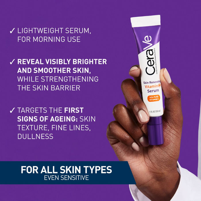 CeraVe Skin Renewing 10% Pure Vitamin C Serum for Fine Lines & Texture