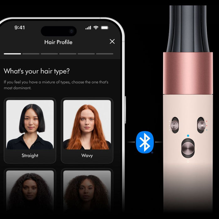 Dyson Airwrap I.D. for Curly Hair Multi-Styler & Dryer in Amber Silk & Pink Champagne.