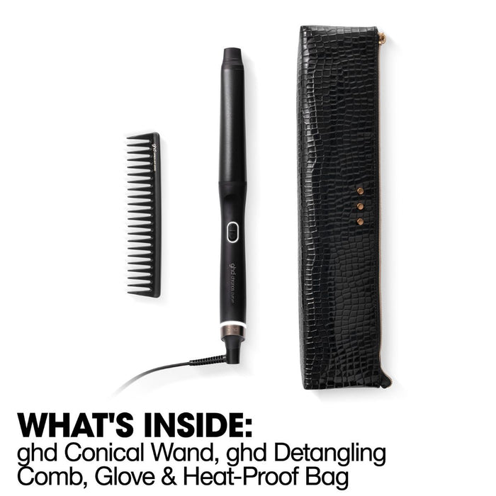 Ghd Conical Wand Gift Set with Detangling Comb & Bag