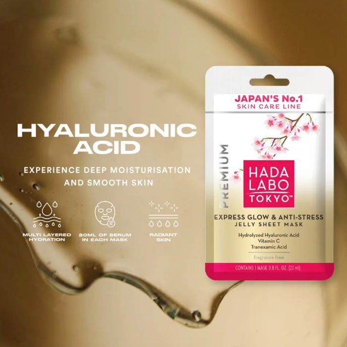 Hada Labo Express Glow and Anti-Stress Premium Facial Jelly Sheet Mask