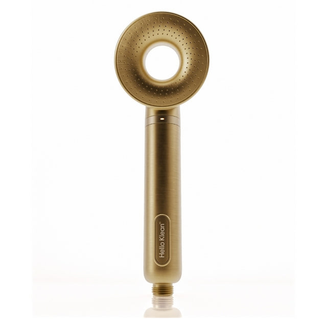Hello Klean Shower Head+ Filtered Shower Head in Brushed Brass