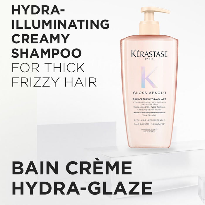 Kérastase Gloss Absolu Bain Crème Hydra-Glaze Shampoo For Thick Frizzy Hair 500ml