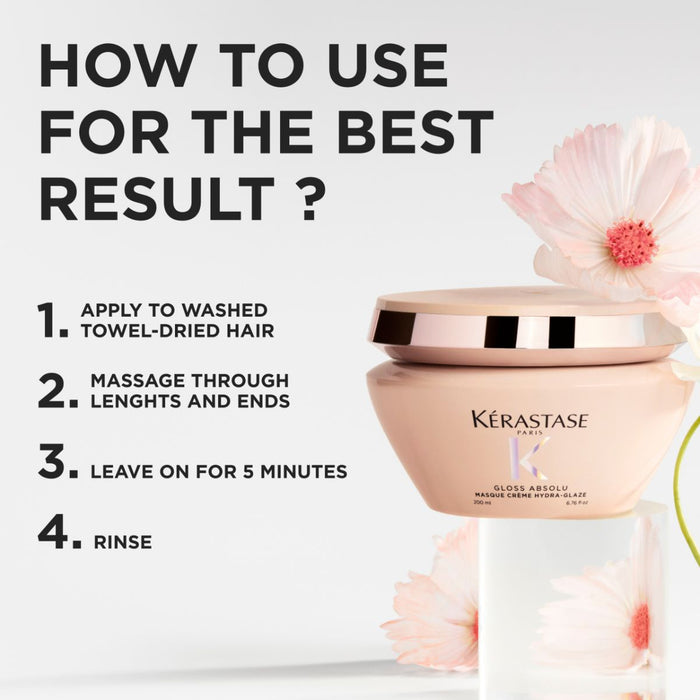 Kérastase Gloss Absolu Masque Crème Hydra-Glaze For Thick Frizzy Hair 200ml