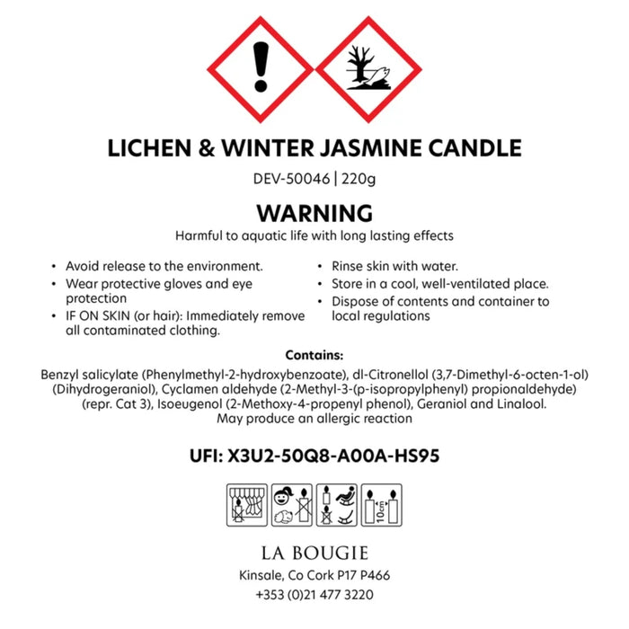 La Bougie Lichen & Winter Jasmine Candle