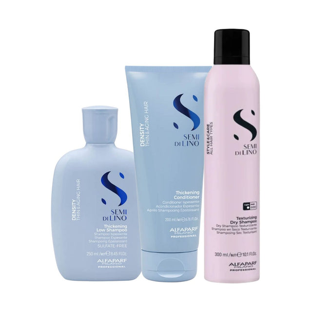 Millies Exclusive Alfaparf Semi Di Lino Density Trio with Conditioner, Texturizing Dry Shampoo & Free Shampoo