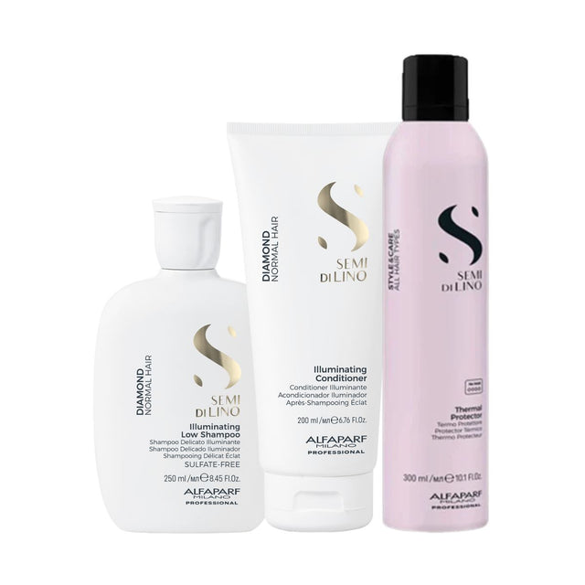 Millies Exclusive Alfaparf Semi Di Lino Diamond Trio with Complimentary Thermal Protect