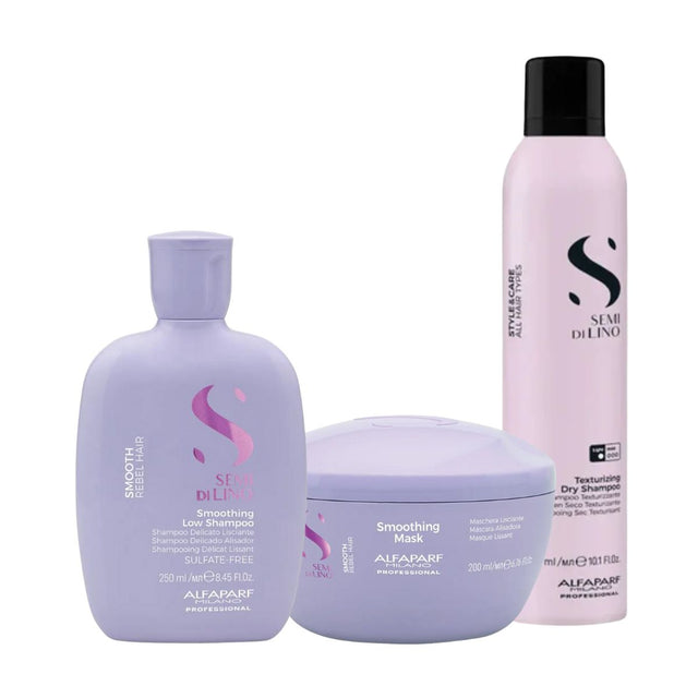 Millies Exclusive Alfaparf Milano Semi Di Lino Smoothing Trio with Complimentary Texturizing Dry Shampoo