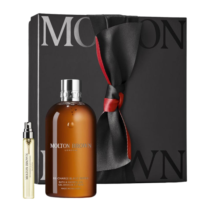 Molton Brown Re-charge Black Pepper Collection with 300ml Bath & Shower Gel and 7.5ml Eau de Parfum