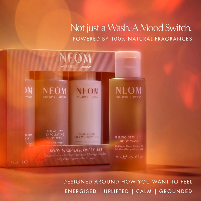 NEOM Wellbeing Body Wash Discovery Set 4 x 50ml