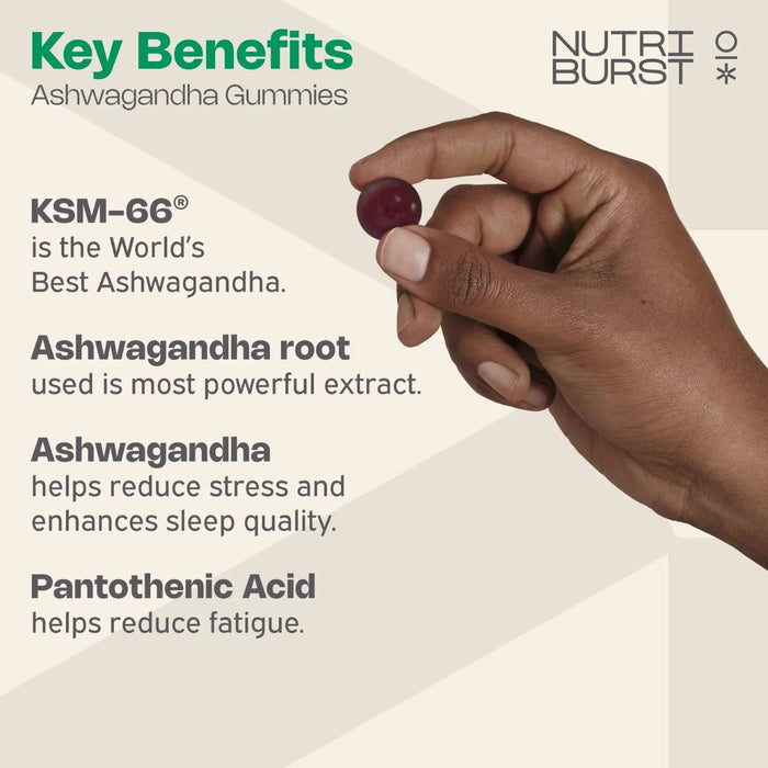 NutriBurst Ashwagandha KSM-66 60 Gummies