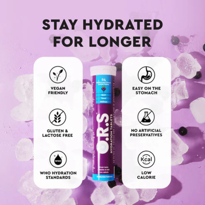 O.R.S Hydration Tablets - Blackcurrant Flavour 24 Tablets