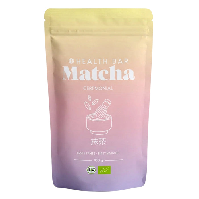 Health Bar Bio Matcha Ceremonial Grade Japanese Matcha Powder 100g Pouch