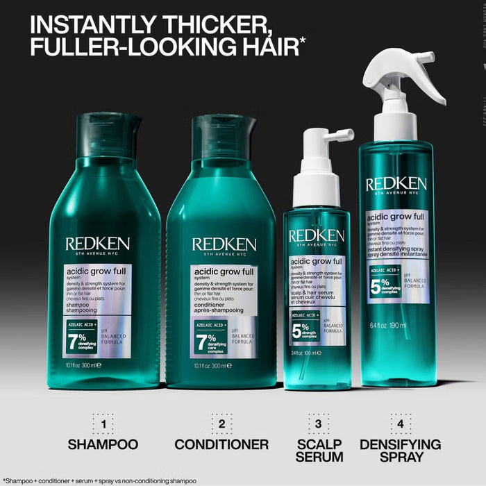 Redken Acidic Grow Full System Instant Densifying Spray for Thin Hair, Strengthens & Thickens, 190ml