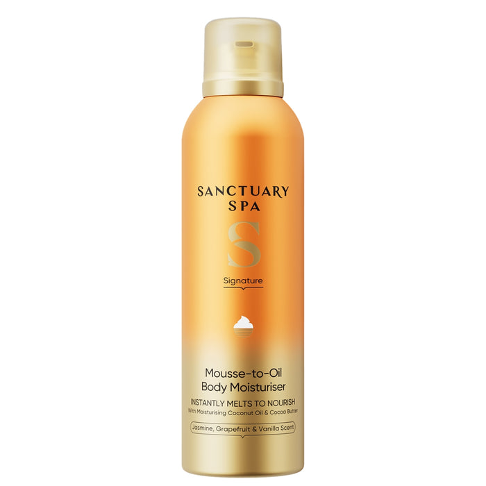 Sanctuary Spa Signature Mousse-to-Oil Body Moisturiser 200ml with Coconut Oil and Cocoa Butter