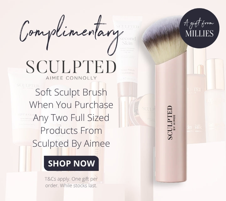 Soft sculpt brush when you purchase any two full-size products by Sculpted by Aimee. 