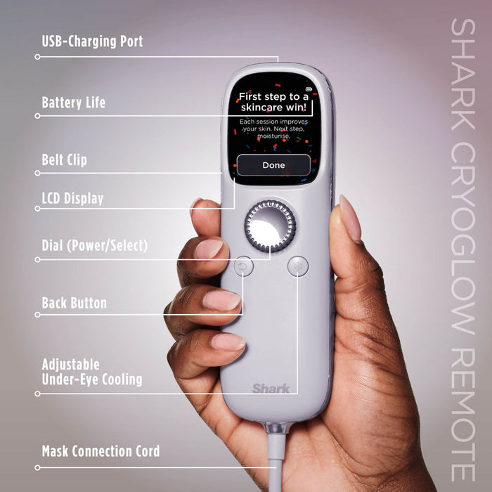Shark CryoGlow Under-Eye Cooling & LED Anti-Ageing & Blemish Repair Mask Lilac Chill