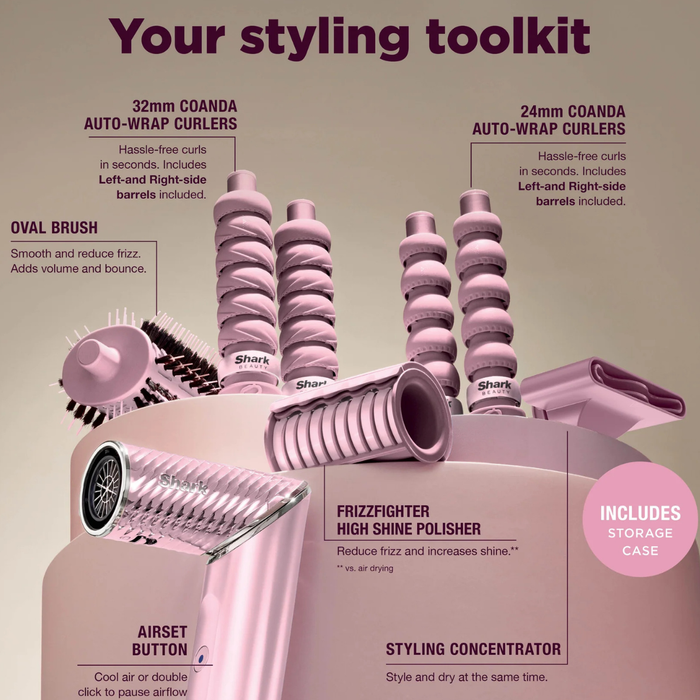 Shark FlexStyle IonCurl 5-in-1 Air Styler & Hair Dryer – Pink