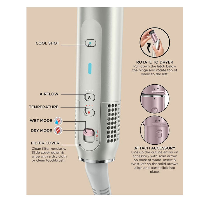 Shark Glam Ceramic and Air Styling and Drying System in Fighter Pink