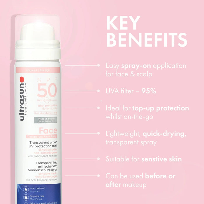 Ultrasun Spf50 UV Face & Scalp Mist 150ml
