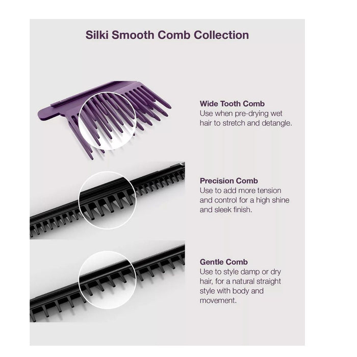 Shark SilkiPro Straight Hair Straightener + Dryer in One Tool with Heat-Resistant Storage Case-Plum Satin