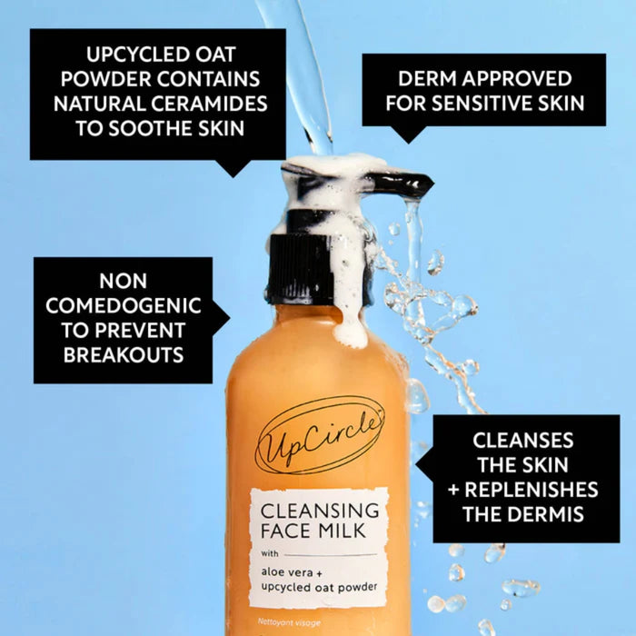 UpCircle Beauty Cleansing Face Milk with Aloe Vera + upcycled Oat Powder 120ml