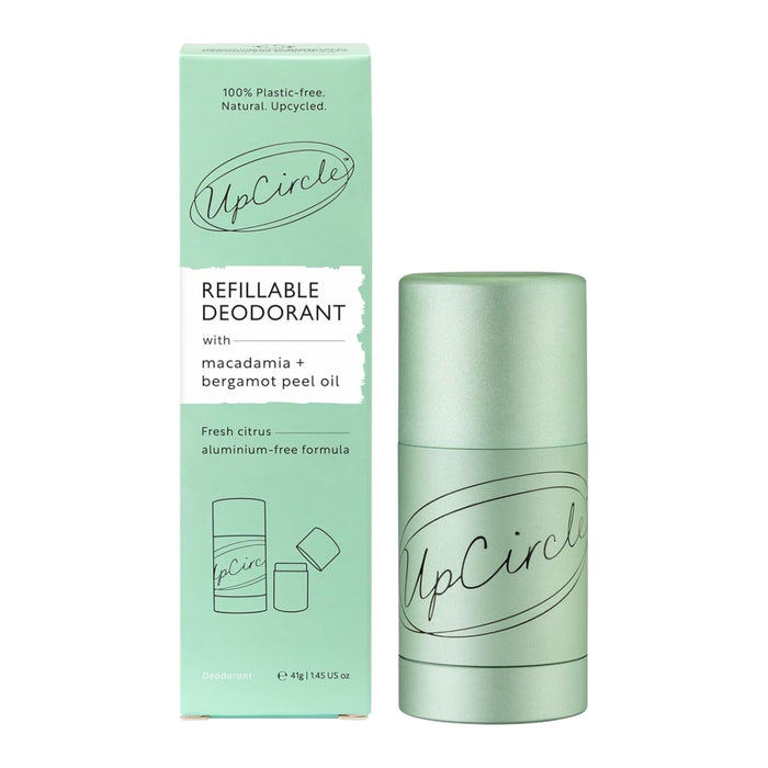 UpCircle Beauty Refillable Deodorant with Macadamia + Bergamot - 1 case + 1 refill 41g