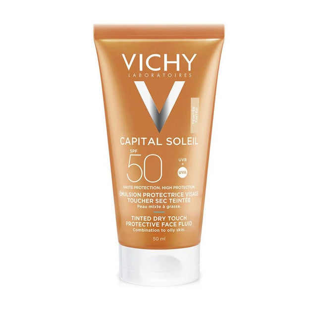 VICHY Capital Soleil Dry Touch Mattifying BB Tinted Sun Protection SPF50 for Face 50m