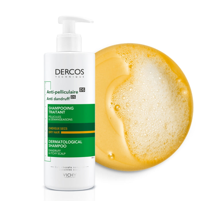 VICHY Dercos Technique Anti-Dandruff Purifying Shampoo for Sensitive Dry Hair and Scalp 390ml